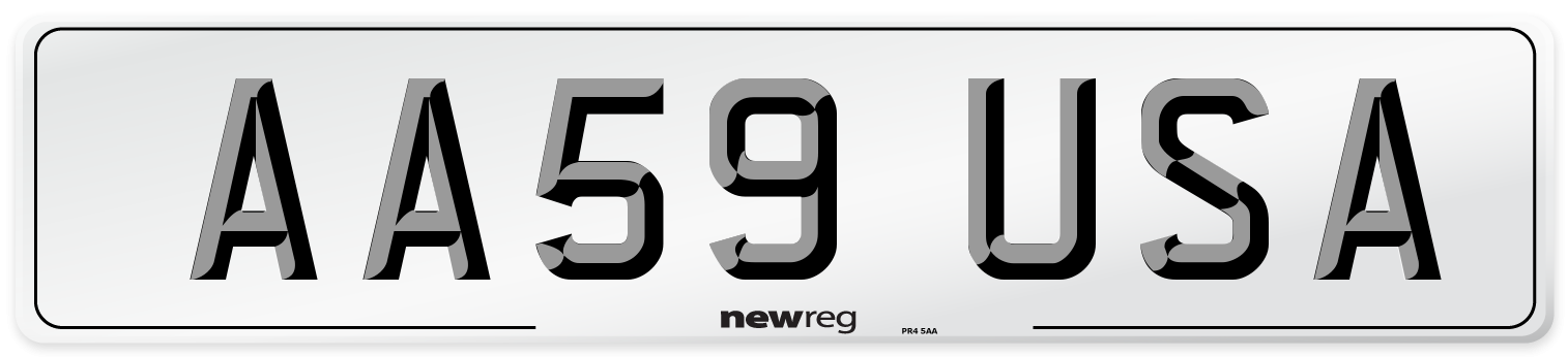 AA59 USA Number Plate from New Reg